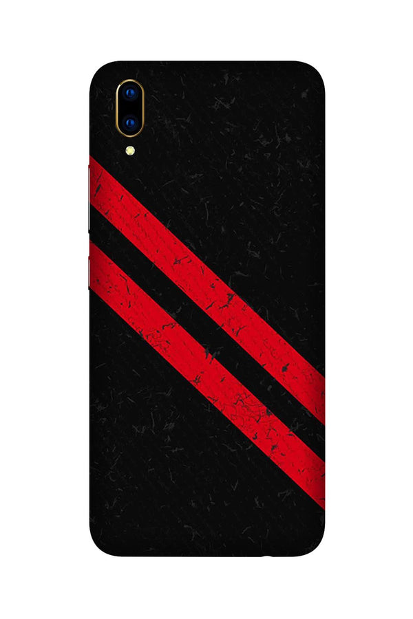 Black Red Pattern Mobile Back Case for Vivo V11 Pro   (Design - 373)