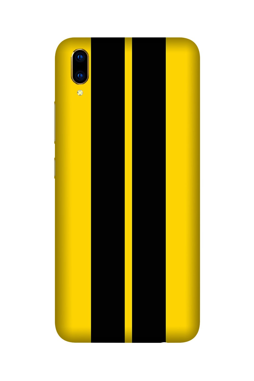 Black Yellow Pattern Mobile Back Case for Vivo V11 Pro   (Design - 377)