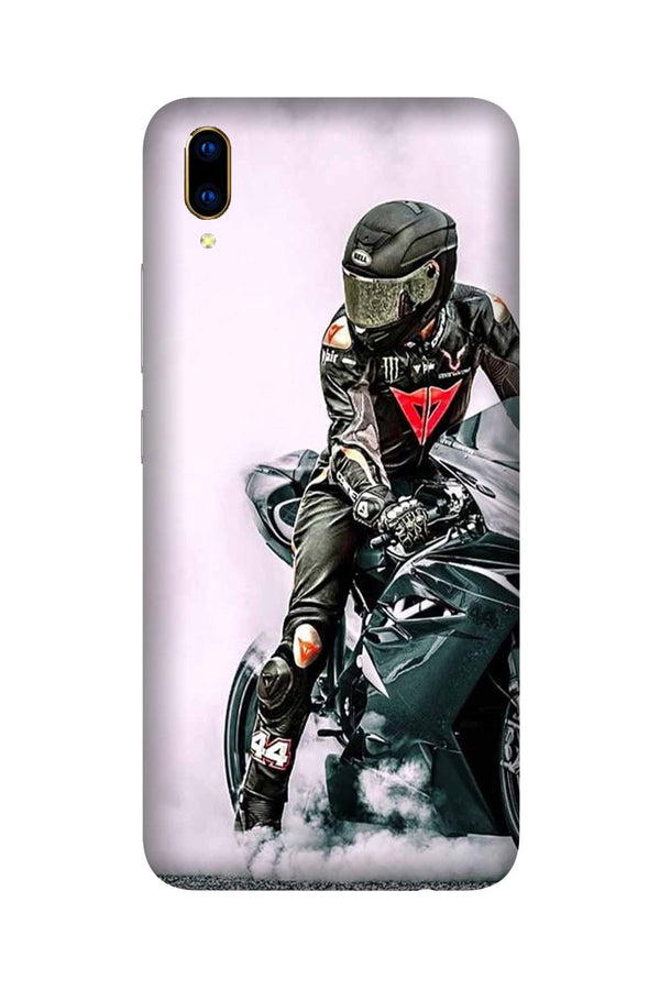 Biker Mobile Back Case for Vivo V11 Pro   (Design - 383)