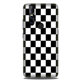 Black White Boxes Mobile Back Case for Vivo V15 (Design - 372)