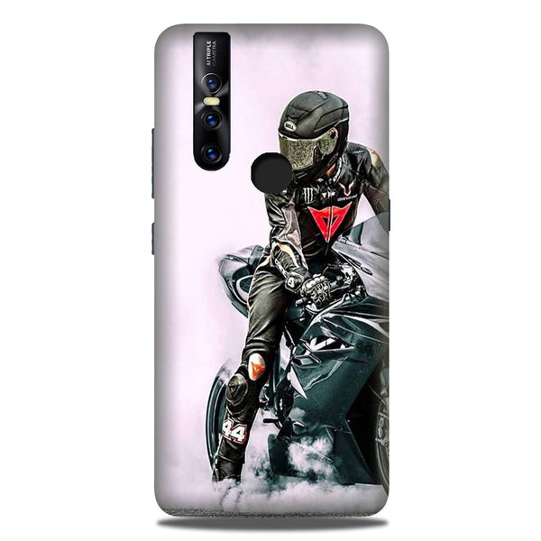 Biker Mobile Back Case for Vivo V15 (Design - 383)