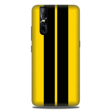 Black Yellow Pattern Mobile Back Case for Vivo V15 Pro   (Design - 377)