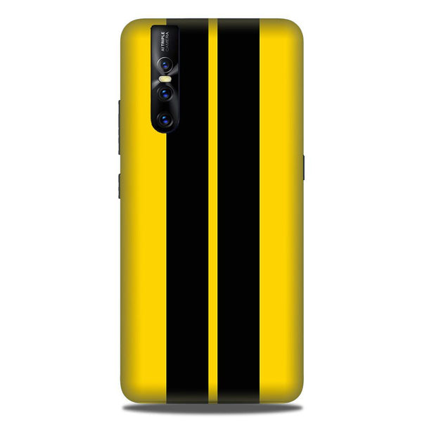 Black Yellow Pattern Mobile Back Case for Vivo V15 Pro   (Design - 377)