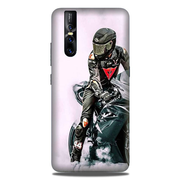 Biker Mobile Back Case for Vivo V15 Pro   (Design - 383)