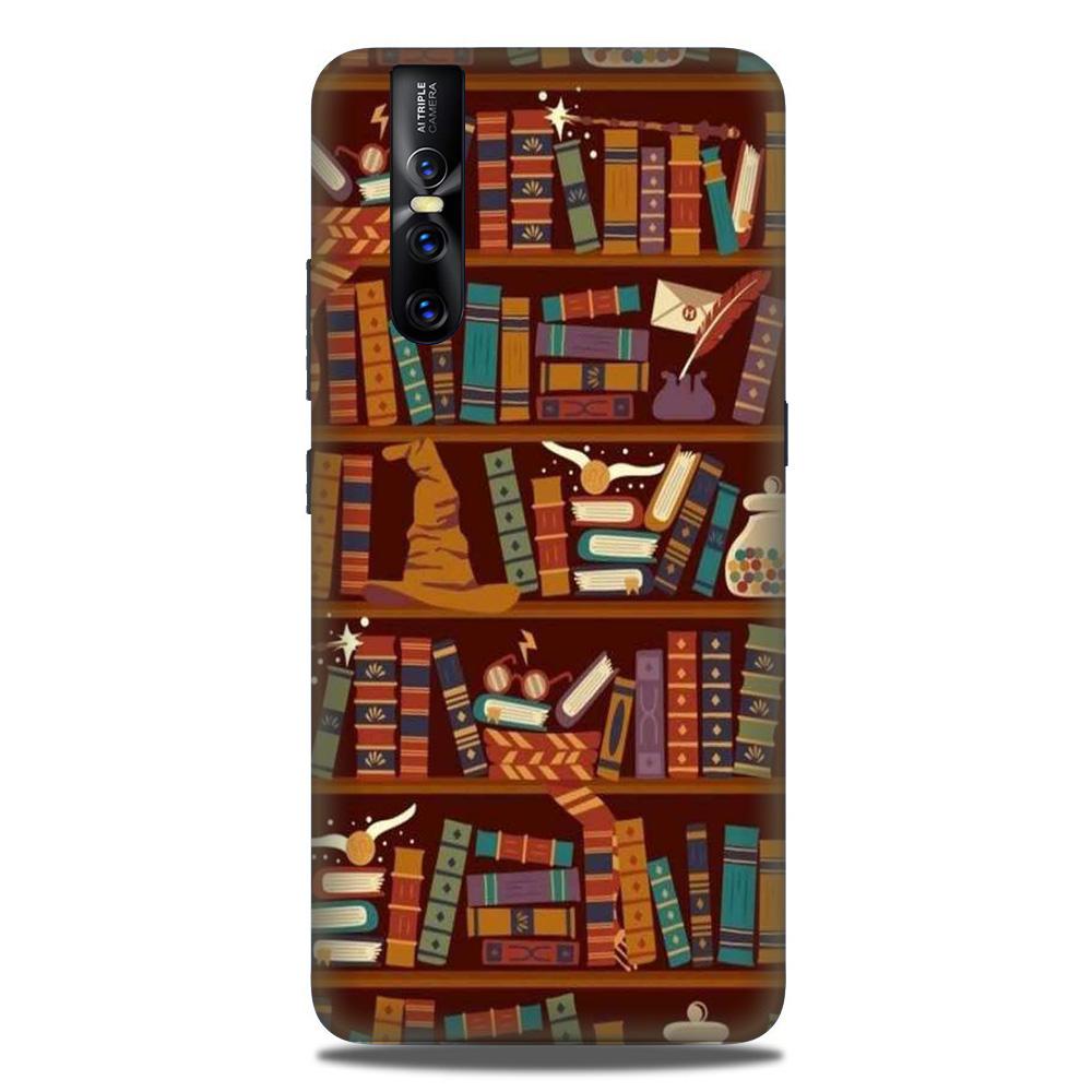 Book Shelf Mobile Back Case for Vivo V15 Pro (Design - 390)