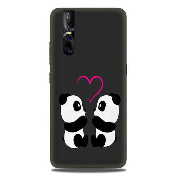 Panda Love Mobile Back Case for Vivo V15 Pro   (Design - 398)
