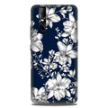 White flowers Blue Background Case for Vivo V15 Pro