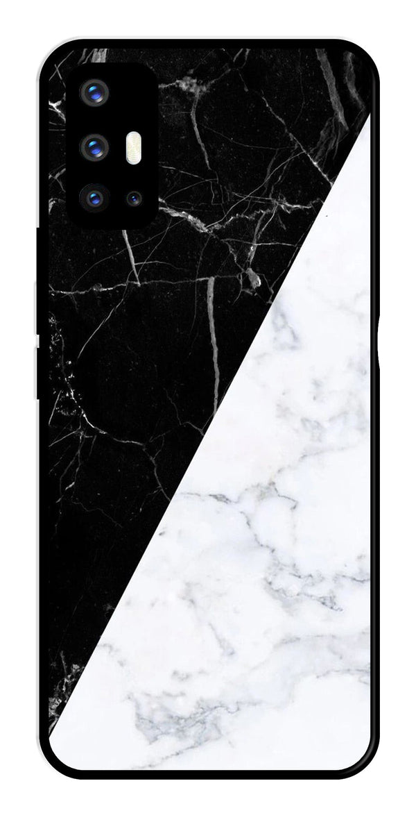 Black White Marble Design Metal Mobile Case for Vivo V17   (Design No -09)