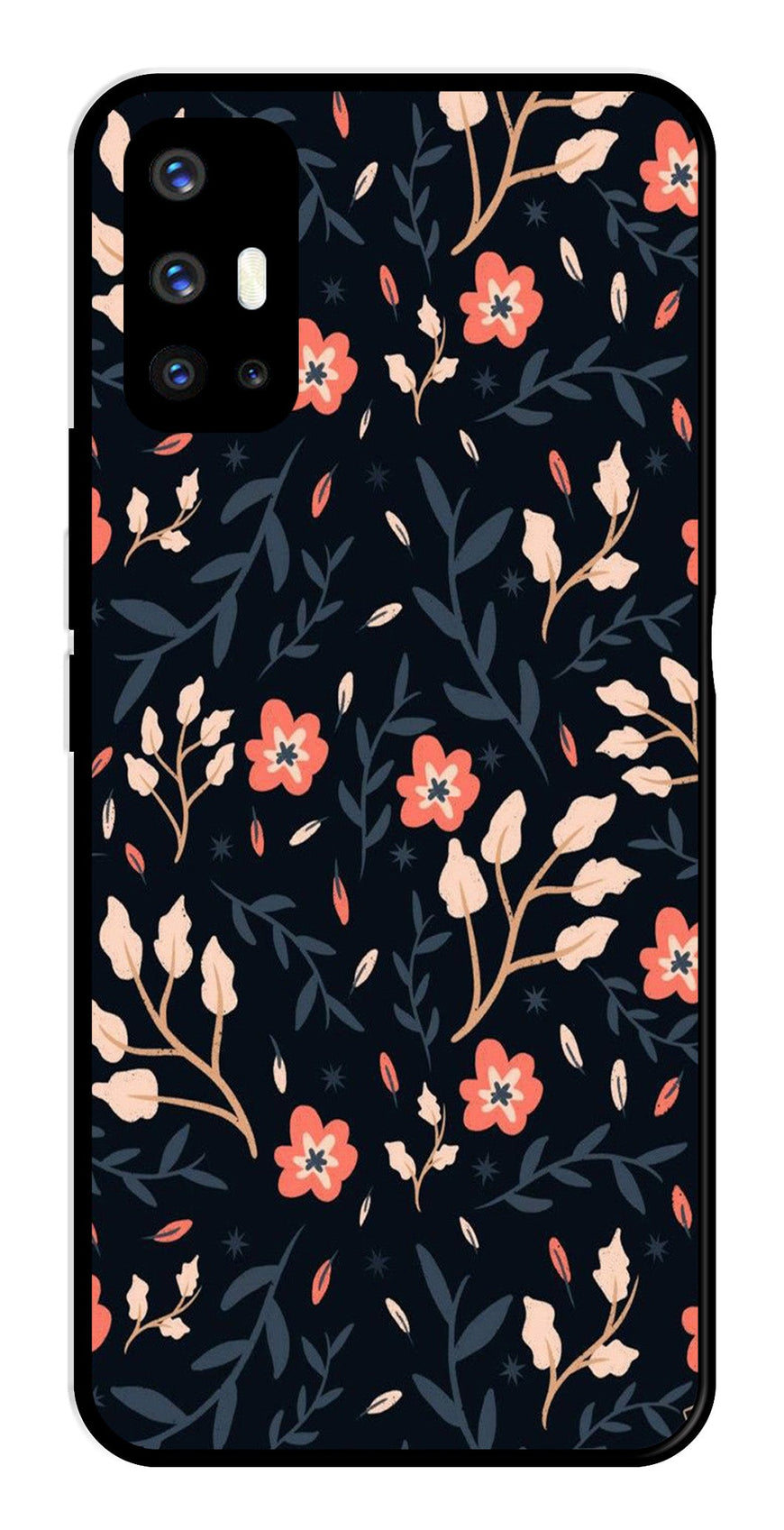 Floral Pattern Metal Mobile Case for Vivo V17   (Design No -10)