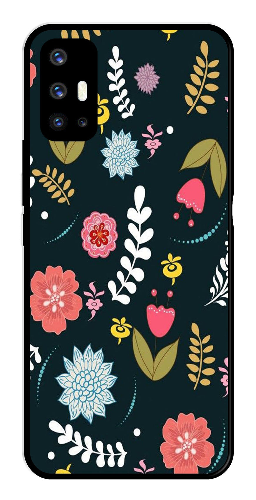 Floral Pattern2 Metal Mobile Case for Vivo V17   (Design No -12)
