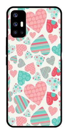 Hearts Pattern Metal Mobile Case for Vivo V17