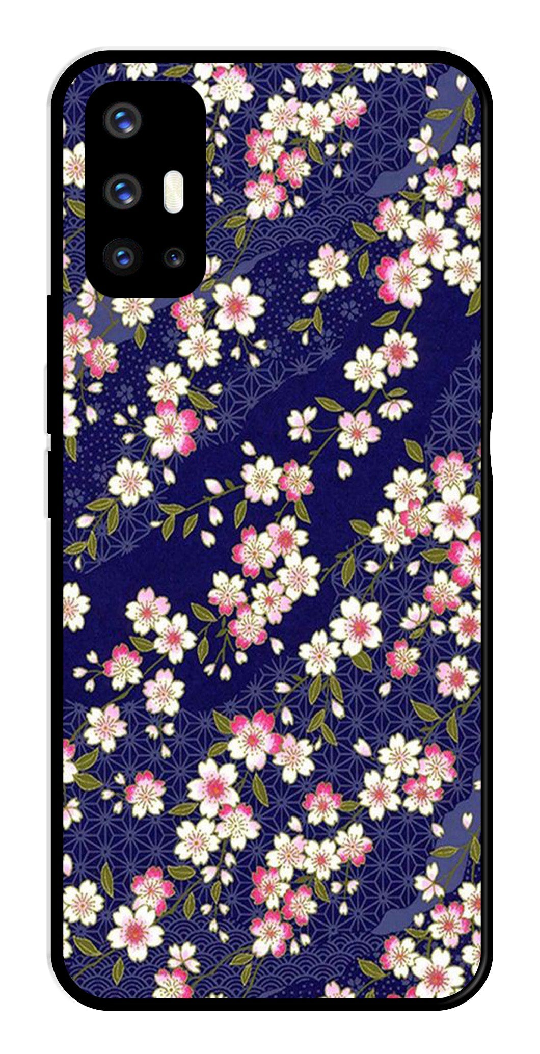 Flower Design Metal Mobile Case for Vivo V17   (Design No -25)