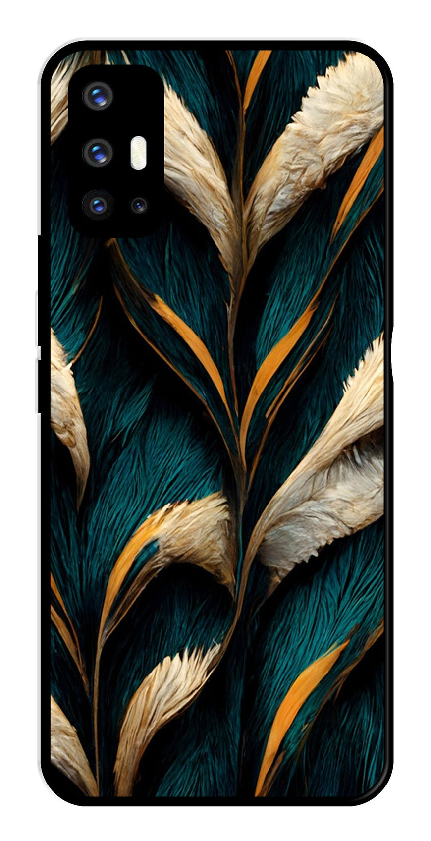 Feathers Metal Mobile Case for Vivo V17   (Design No -30)