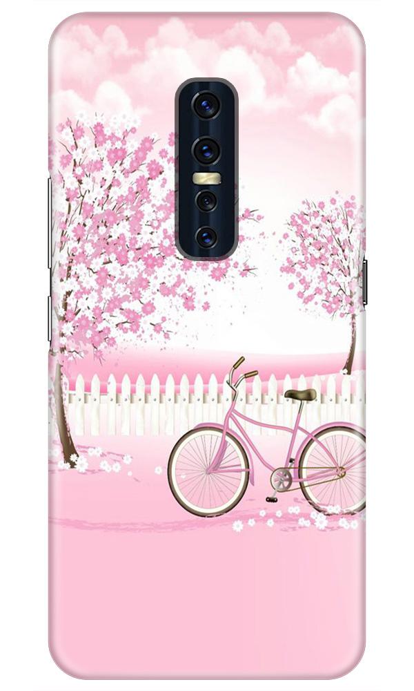 Pink Flowers Cycle Case for Vivo V17 Pro  (Design - 102)