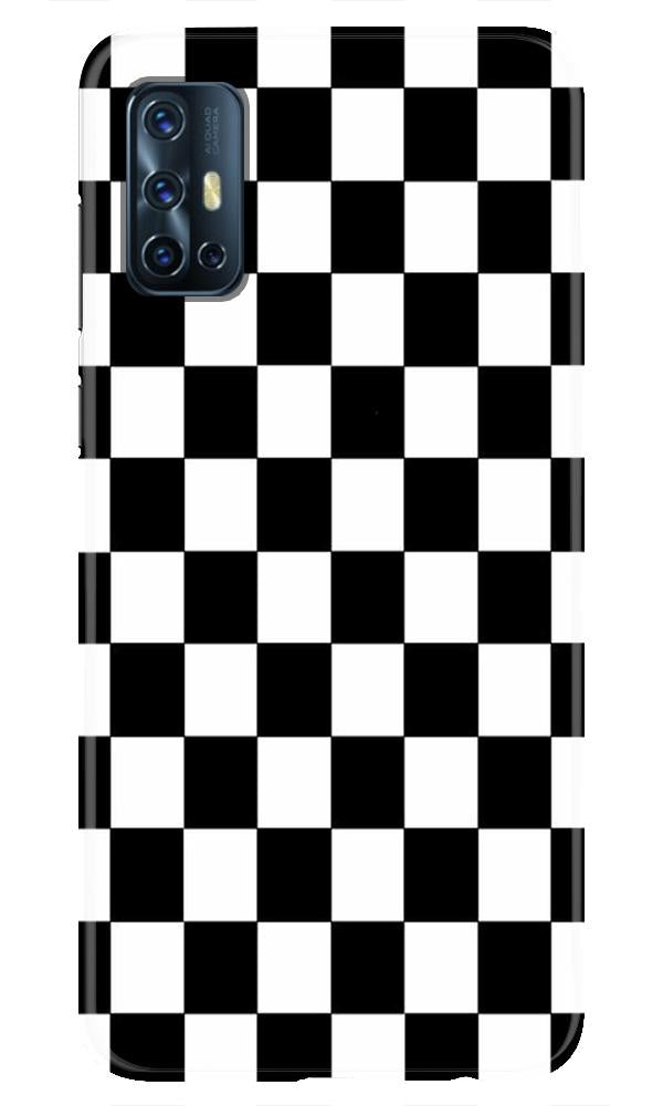 Black White Boxes Mobile Back Case for Vivo V17   (Design - 372)