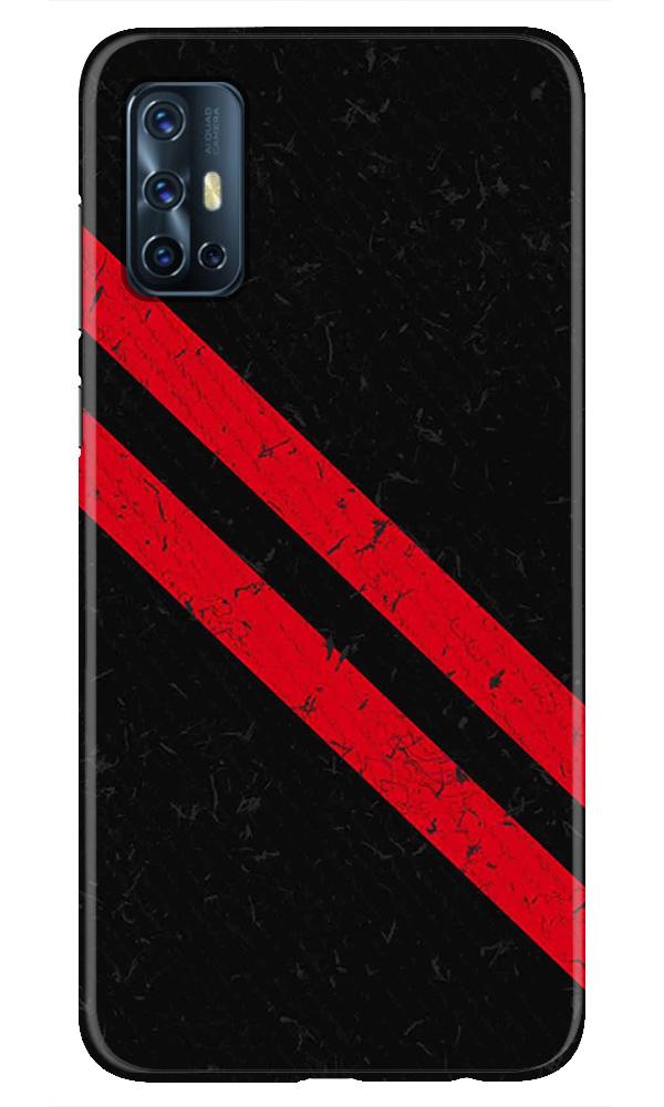 Black Red Pattern Mobile Back Case for Vivo V17 (Design - 373)