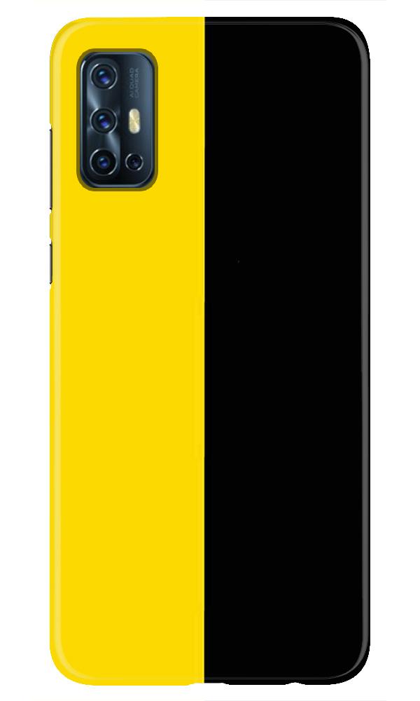 Black Yellow Pattern Mobile Back Case for Vivo V17   (Design - 397)