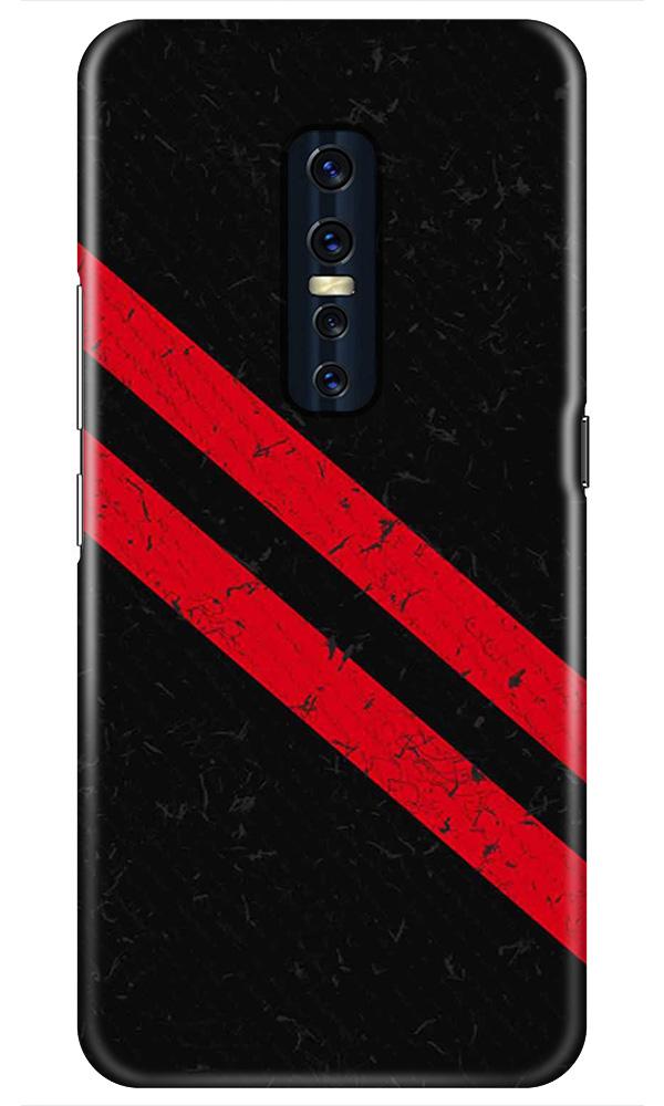 Black Red Pattern Mobile Back Case for Vivo V17 Pro   (Design - 373)