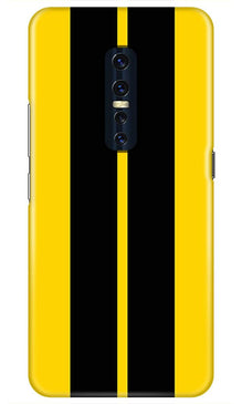 Black Yellow Pattern Mobile Back Case for Vivo V17 Pro   (Design - 377)