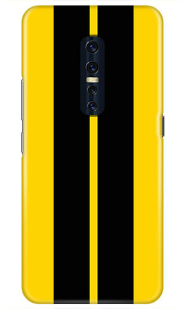 Black Yellow Pattern Mobile Back Case for Vivo V17 Pro (Design - 377)