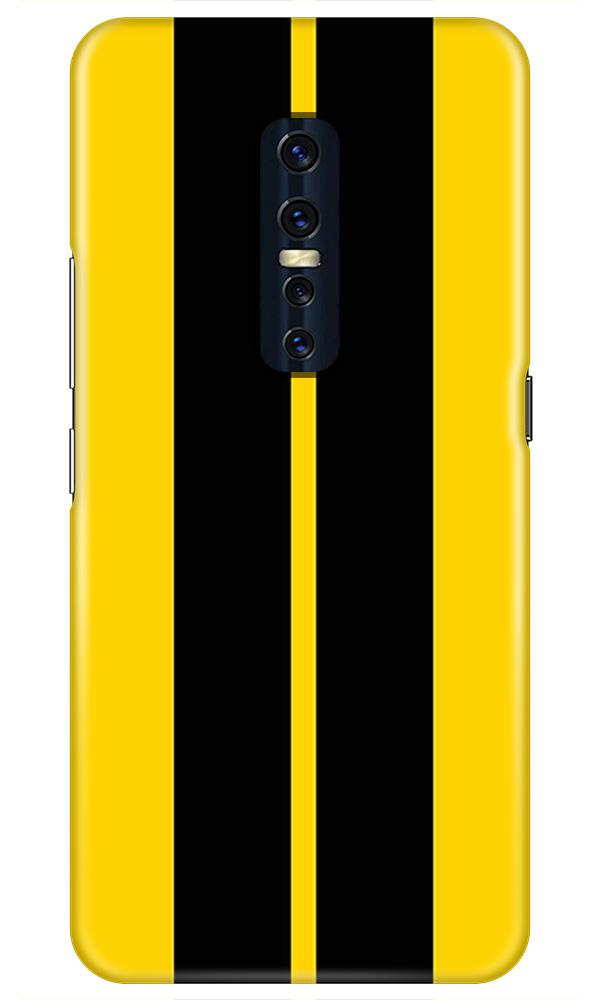Black Yellow Pattern Mobile Back Case for Vivo V17 Pro   (Design - 377)