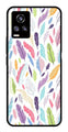 Colorful Feathers Metal Mobile Case for Vivo V20   (Design No -06)