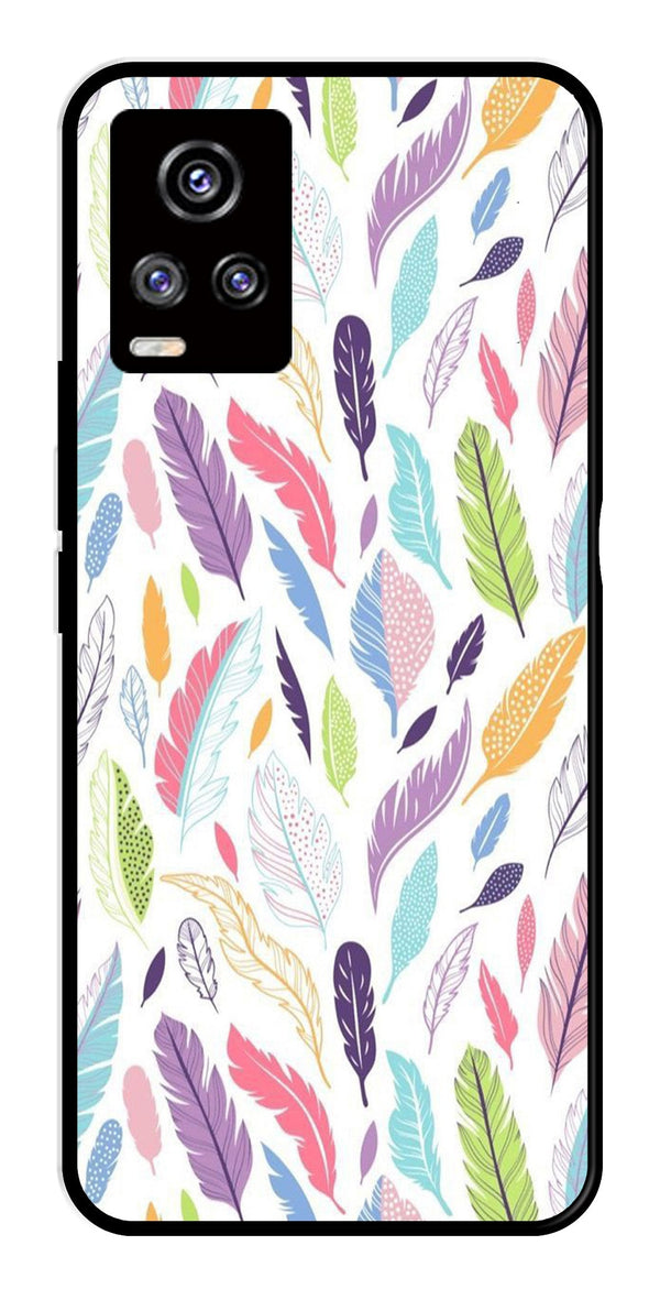 Colorful Feathers Metal Mobile Case for Vivo V20   (Design No -06)