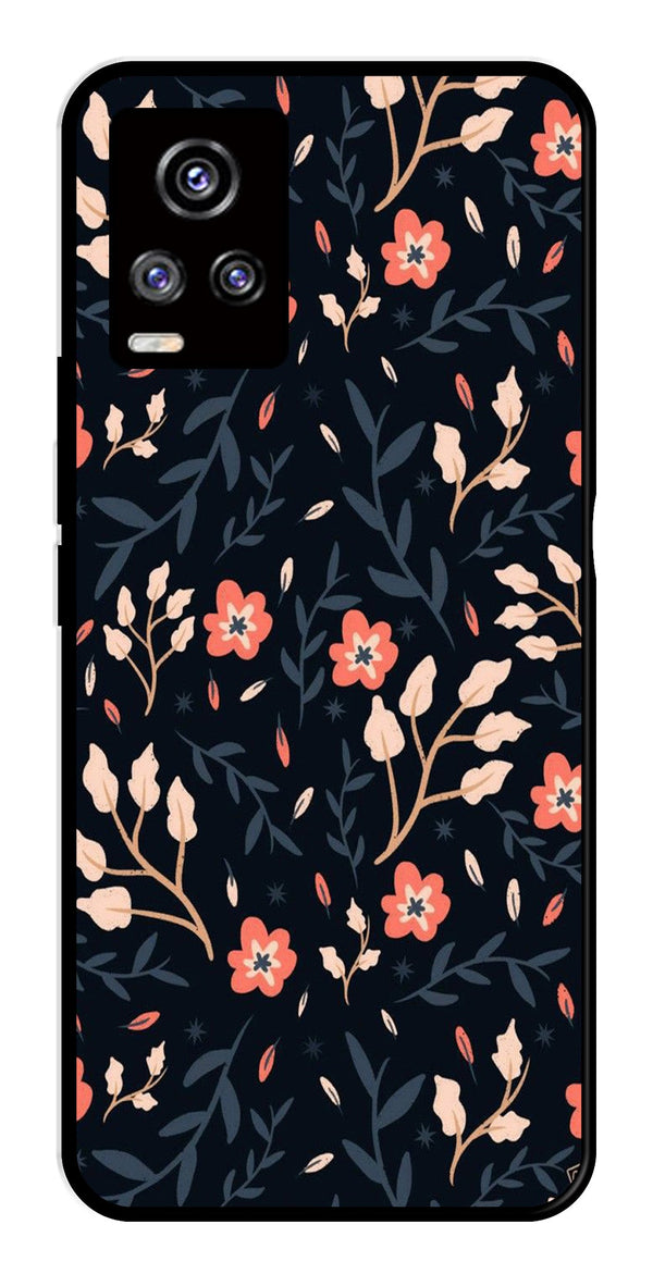 Floral Pattern Metal Mobile Case for Vivo V20   (Design No -10)