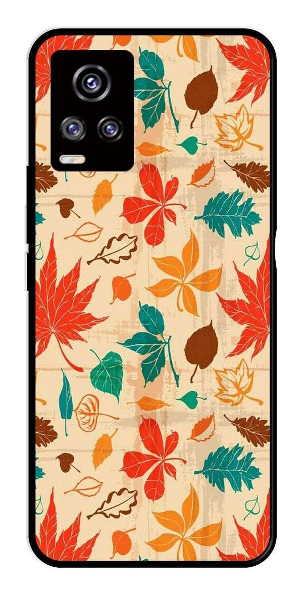 Leafs Design Metal Mobile Case for Vivo V20   (Design No -14)