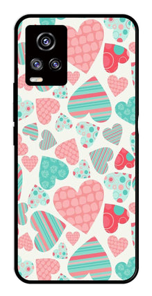 Hearts Pattern Metal Mobile Case for Vivo V20