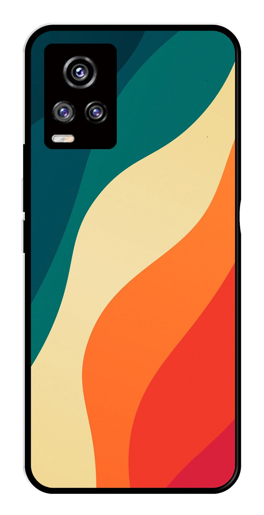 Muted Rainbow Metal Mobile Case for Vivo V20   (Design No -39)