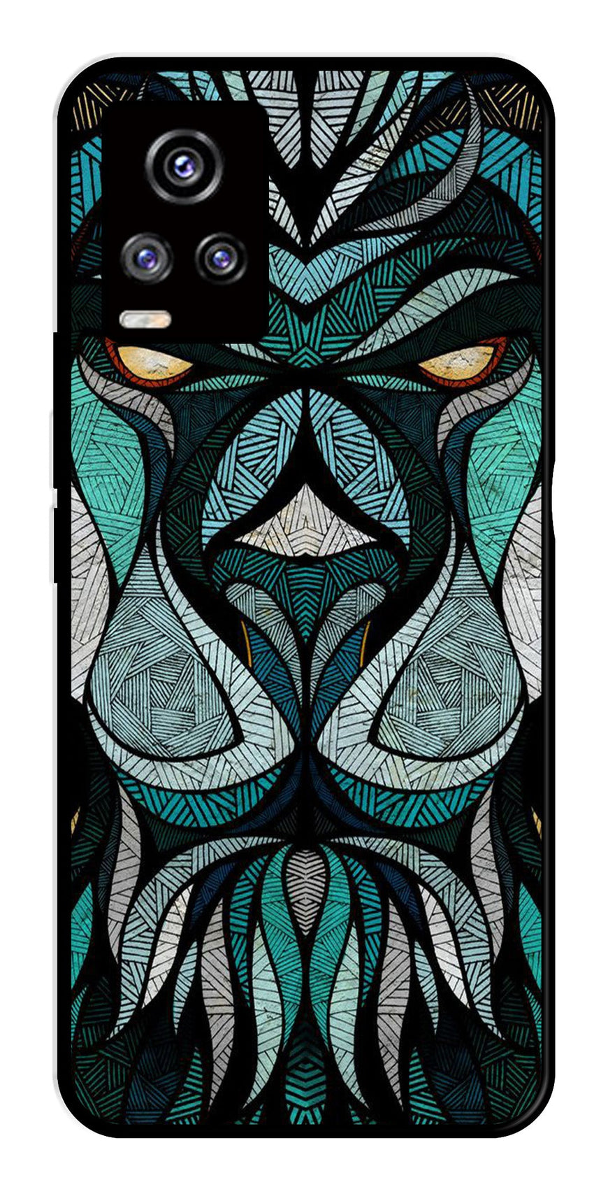Lion Pattern Metal Mobile Case for Vivo V20   (Design No -40)