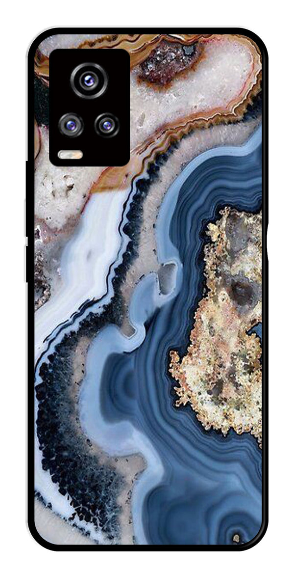 Marble Design Metal Mobile Case for Vivo V20   (Design No -53)