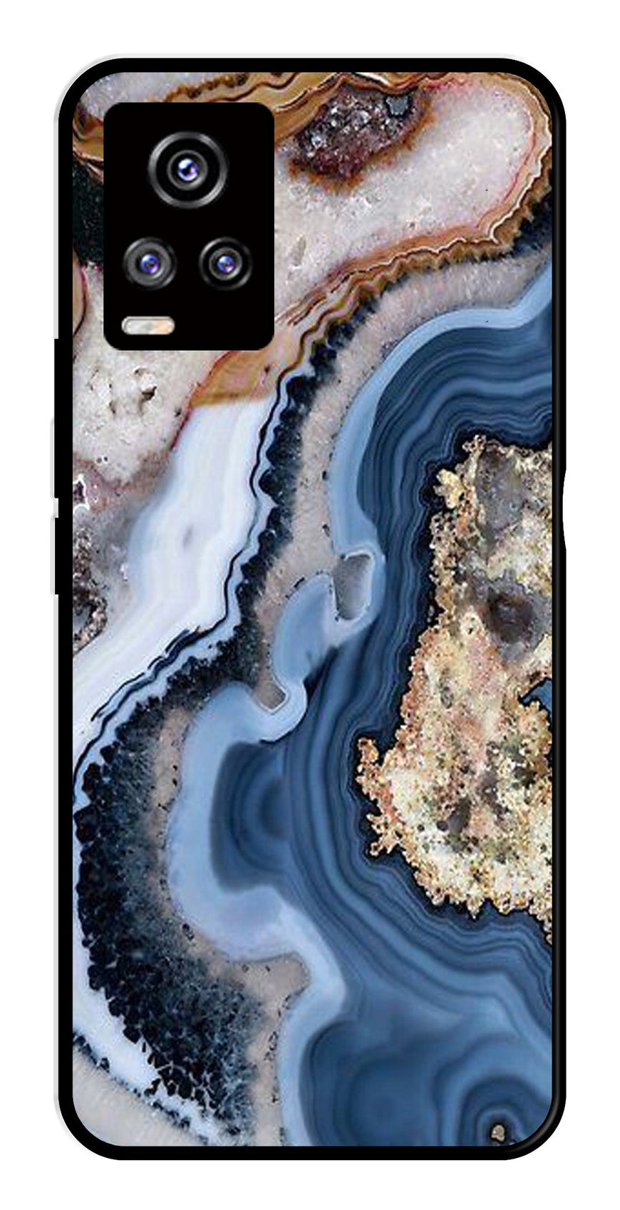 Marble Design Metal Mobile Case for Vivo V20   (Design No -53)