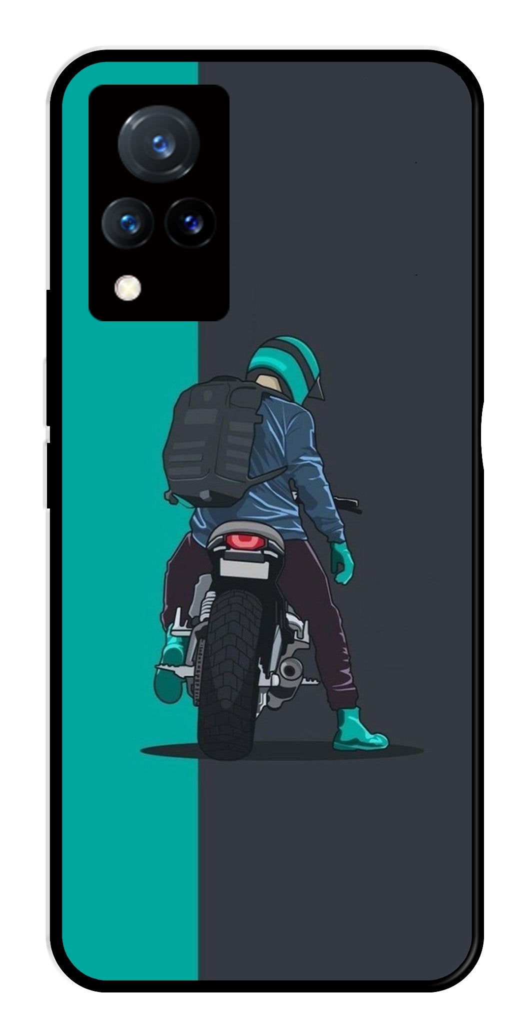 Bike Lover Metal Mobile Case for Vivo V21   (Design No -05)