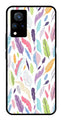 Colorful Feathers Metal Mobile Case for Vivo V21   (Design No -06)
