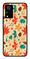 Leafs Design Metal Mobile Case for Vivo V21   (Design No -14)