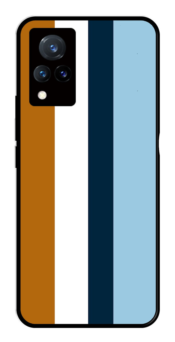 MultiColor Pattern Metal Mobile Case for Vivo V21   (Design No -17)