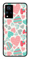Hearts Pattern Metal Mobile Case for Vivo V21   (Design No -22)
