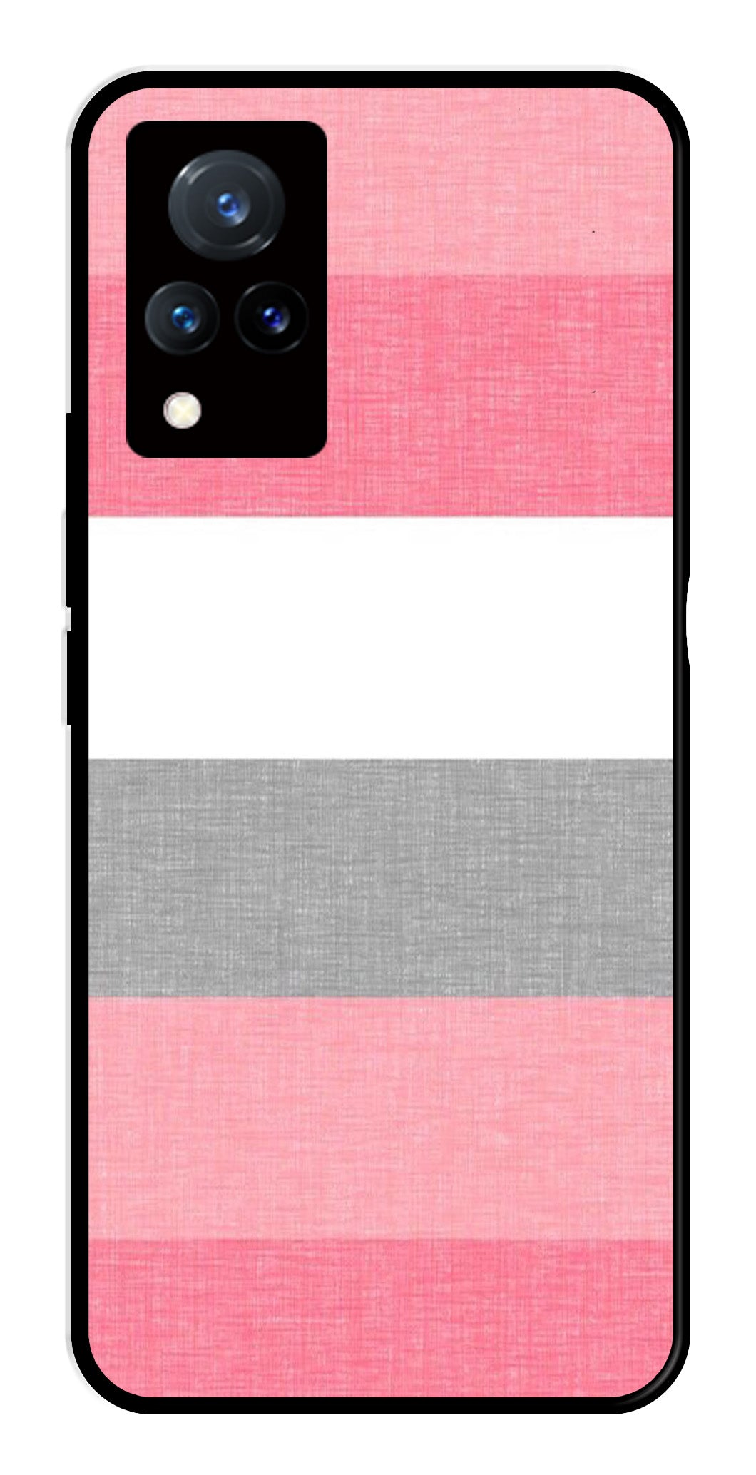 Pink Pattern Metal Mobile Case for Vivo V21   (Design No -23)
