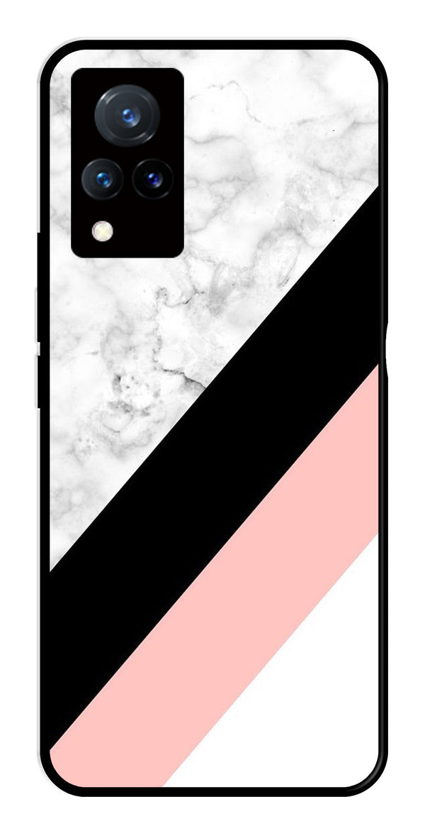 Marble Design Metal Mobile Case for Vivo V21   (Design No -24)