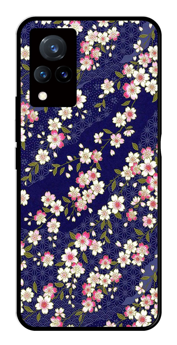 Flower Design Metal Mobile Case for Vivo V21   (Design No -25)
