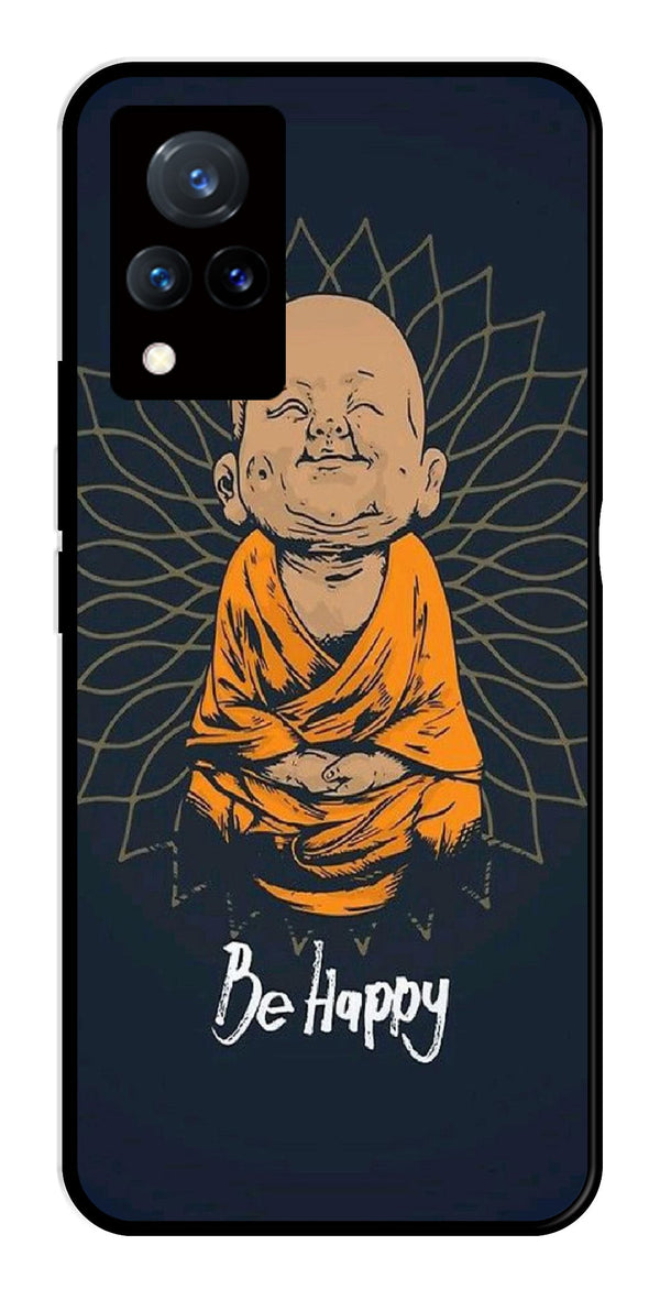 Be Happy Metal Mobile Case for Vivo V21   (Design No -27)