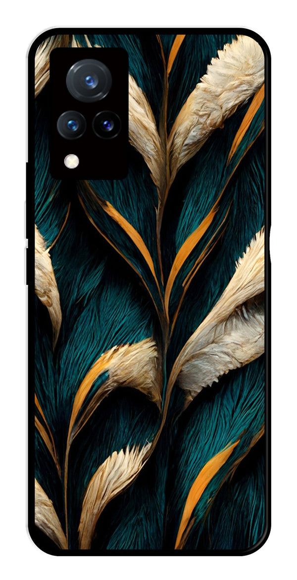 Feathers Metal Mobile Case for Vivo V21   (Design No -30)