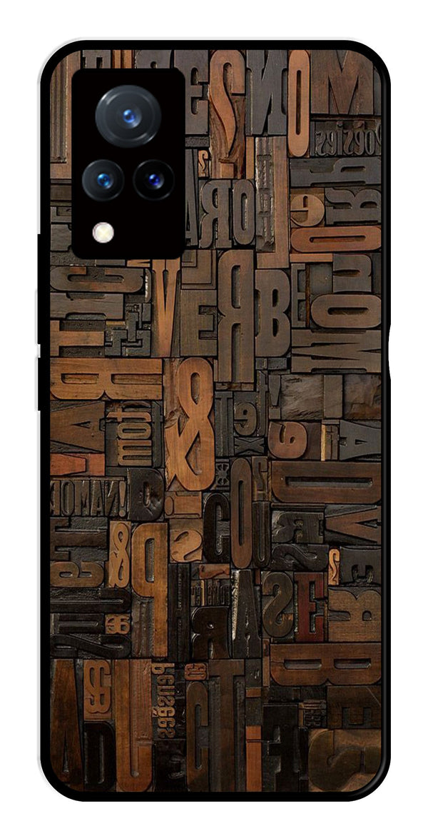 Alphabets Metal Mobile Case for Vivo V21   (Design No -32)