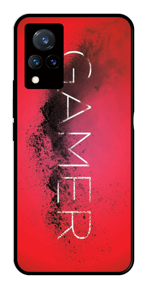 Gamer Pattern Metal Mobile Case for Vivo V21   (Design No -41)