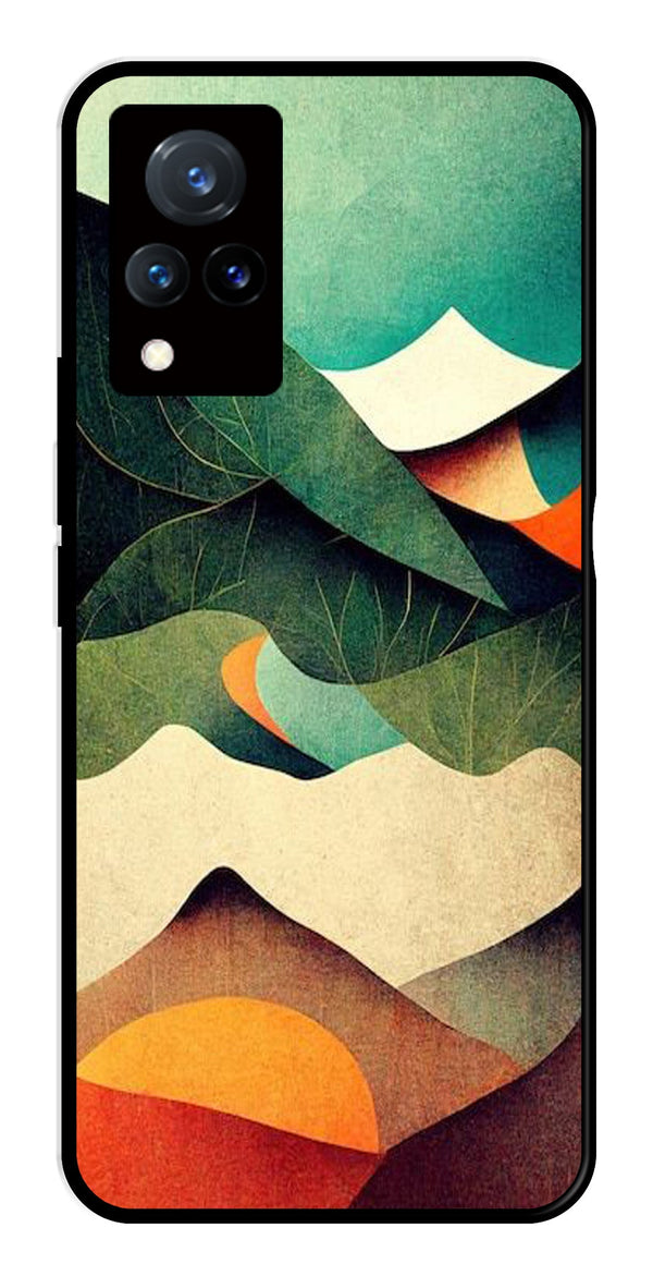 MultiColor Pattern Metal Mobile Case for Vivo V21   (Design No -43)