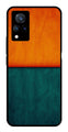 Orange Green Pattern Metal Mobile Case for Vivo V21   (Design No -45)