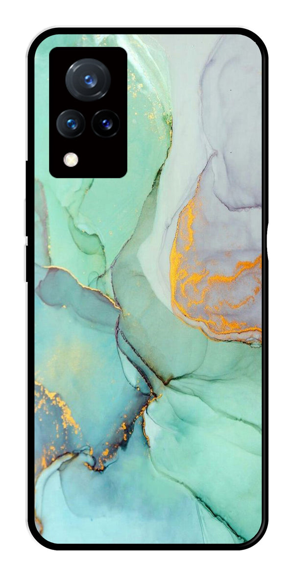 Marble Design Metal Mobile Case for Vivo V21   (Design No -46)