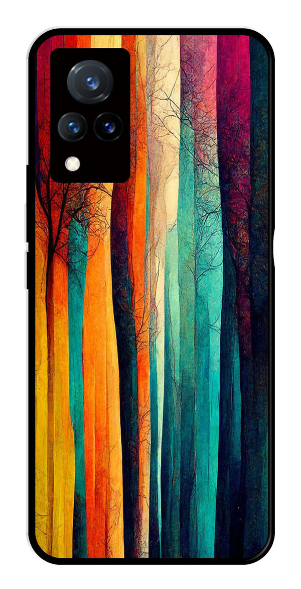 Modern Art Colorful Metal Mobile Case for Vivo V21   (Design No -47)